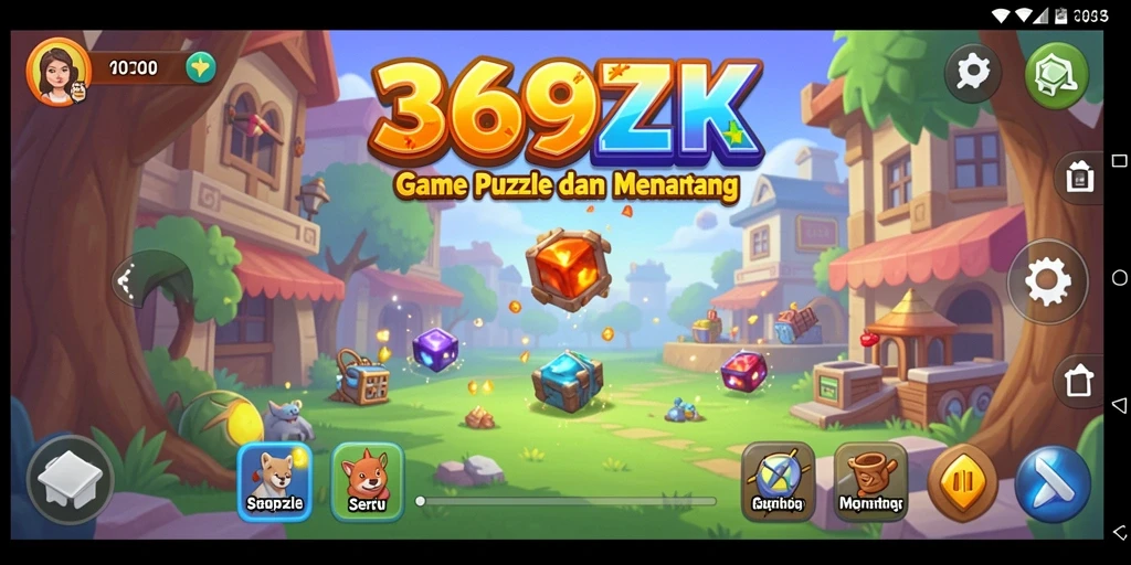 Screenshot gameplay utama 369ZK yang menunjukkan tantangan Puzzle.