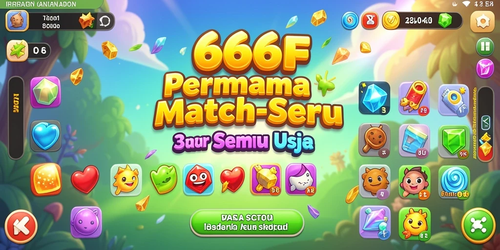Screenshot gameplay 666F yang memukau dalam kategori Match-3.