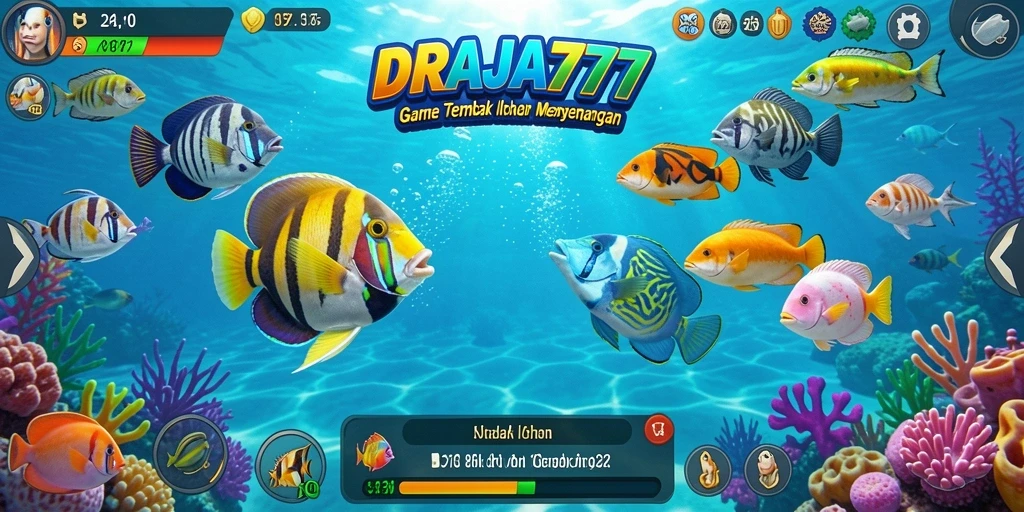 Tampilan menarik dari gameplay DRAJA777 di lautan penuh ikan.