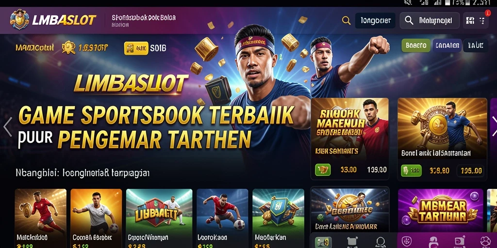 Tampilan menarik LMBASLOT dengan gameplay taruhan olahraga yang seru.