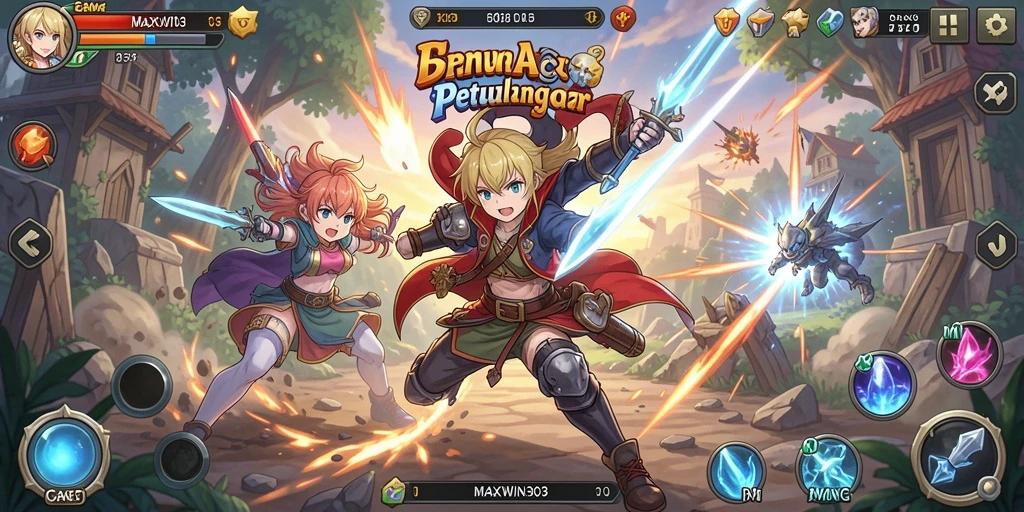 Tangkapan layar dari gameplay seru MAXWIN303 dengan karakter Anime.