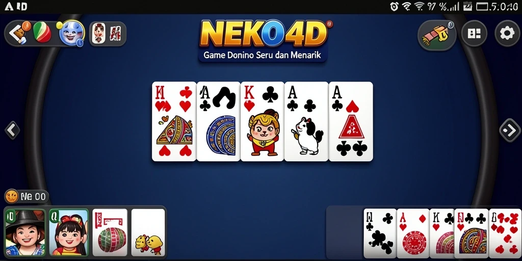 Tampilan gameplay seru dari NEKO4D saat bermain Domino.