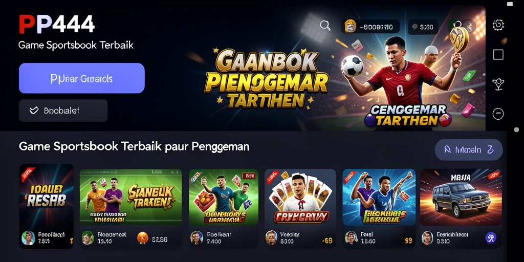 Tangkapan layar PP444 menampilkan pengalaman taruhan olahraga yang menarik dan interaktif.